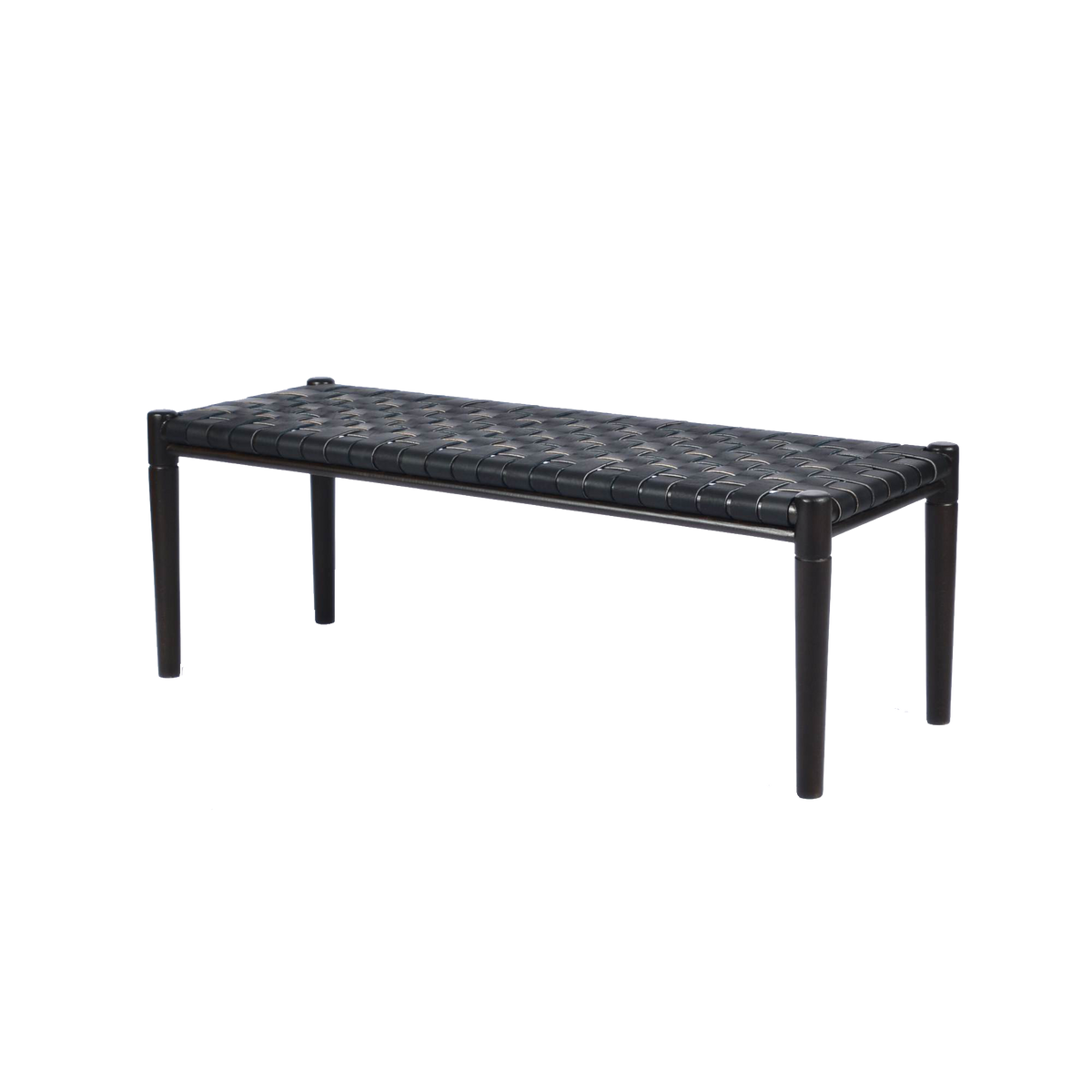 Customizable Helga Woven Leather Bench