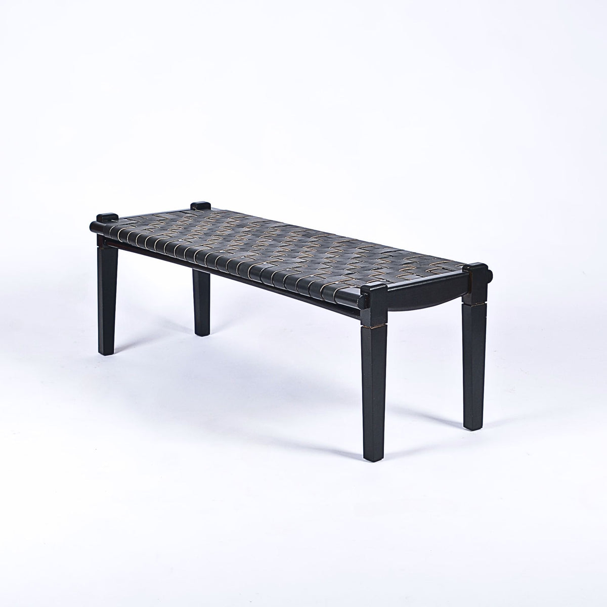 Strap Leather Black Bench