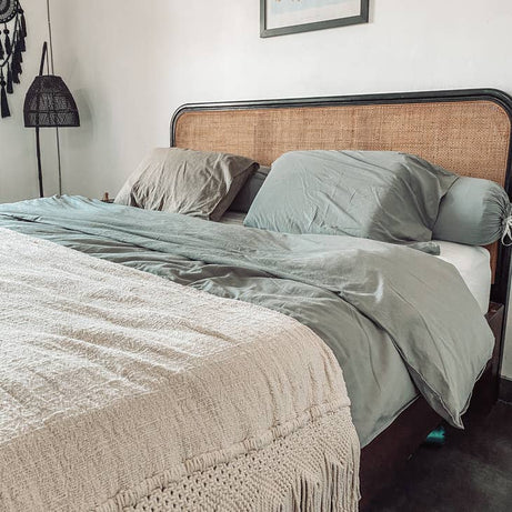 Artisan-Made Rattan Headboard: A Touch of Luxury.