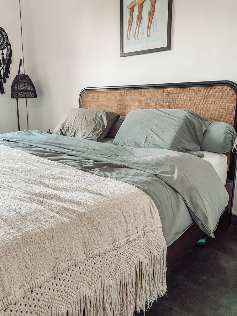 Artisan-Made Rattan Headboard: A Touch of Luxury.