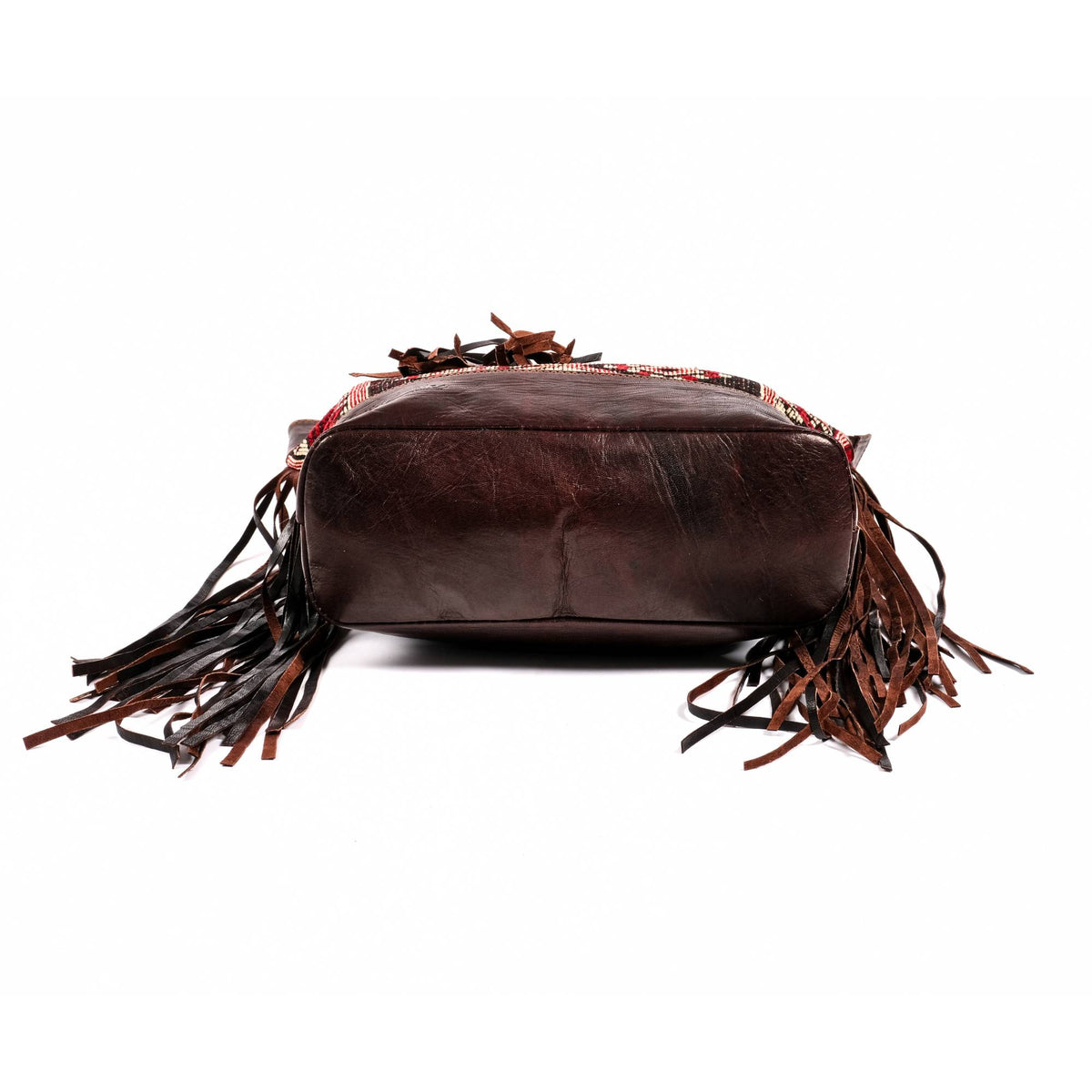 Vintage Tote Bag, Leather Fringed bohemian Shoulder Bag