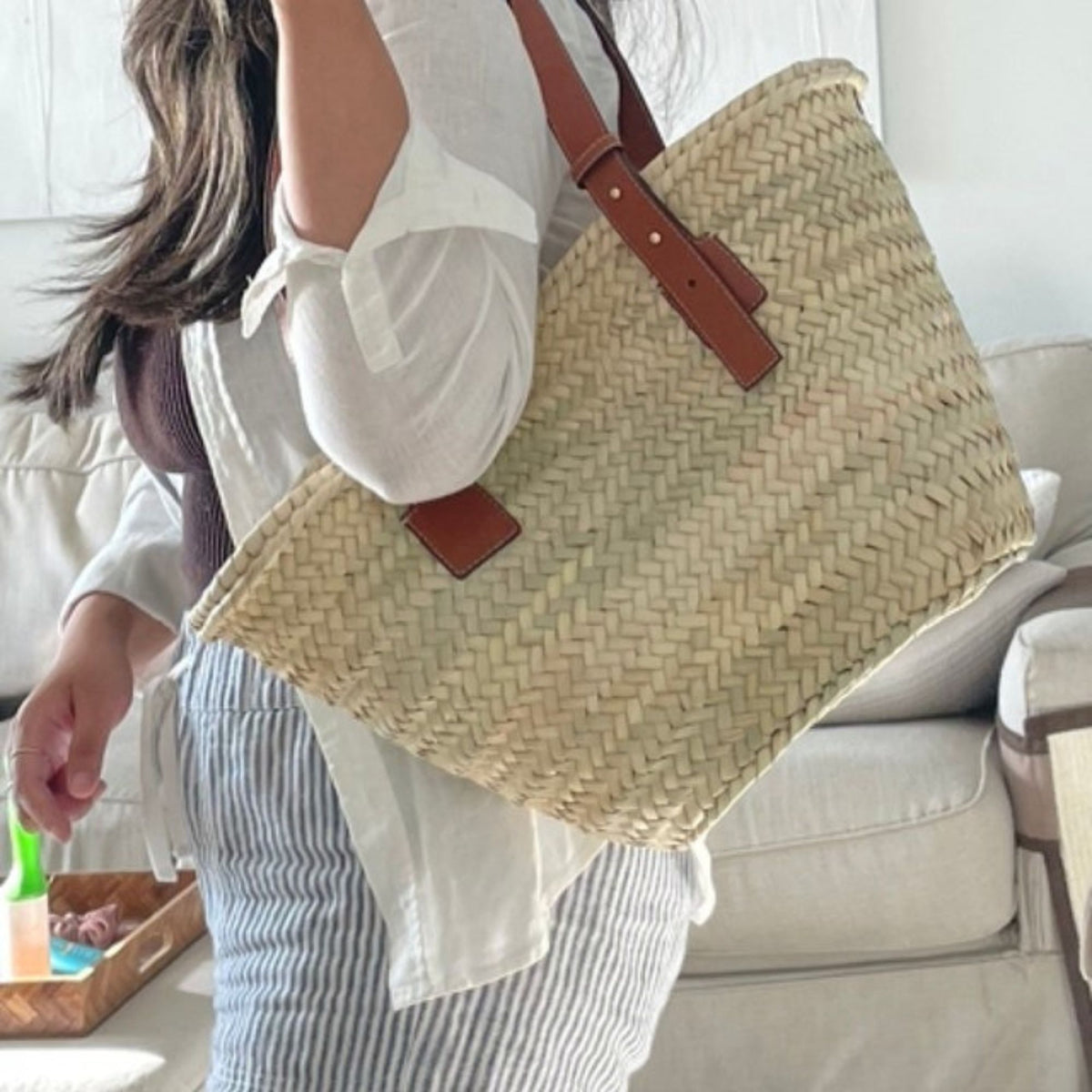 Versatile Handmade Woven Palm Leaves - Perfect for Beach, Market, and Summer Days