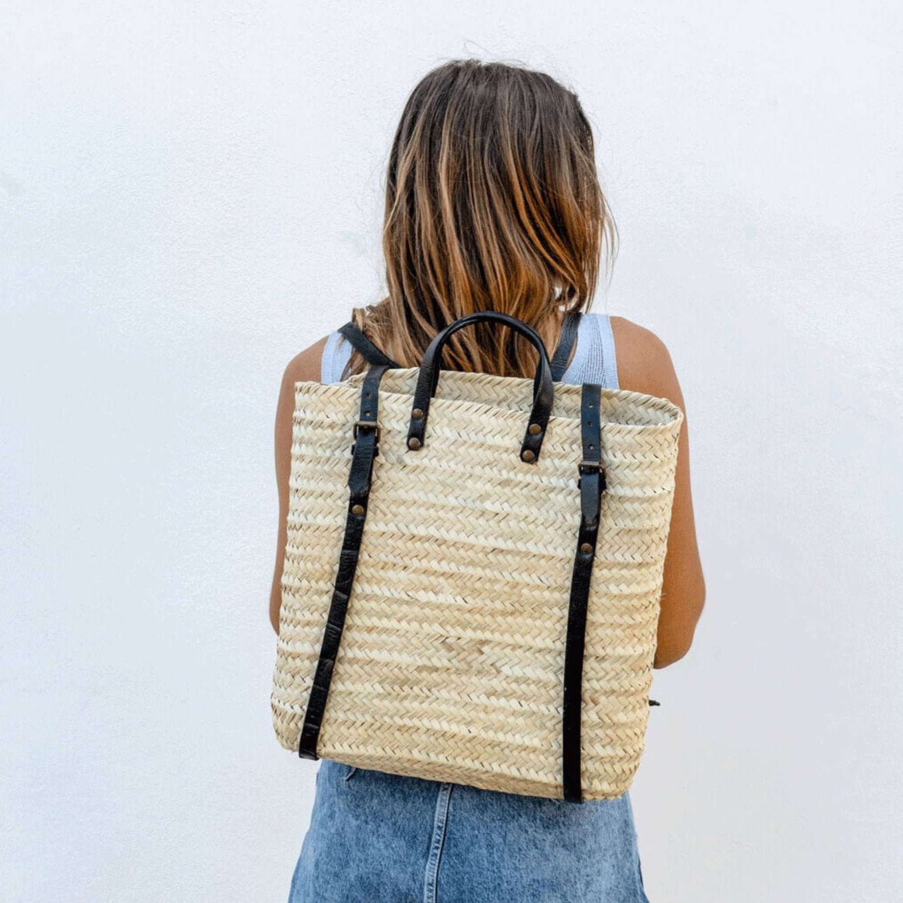 Woven Palm Leaves Beach Backpack