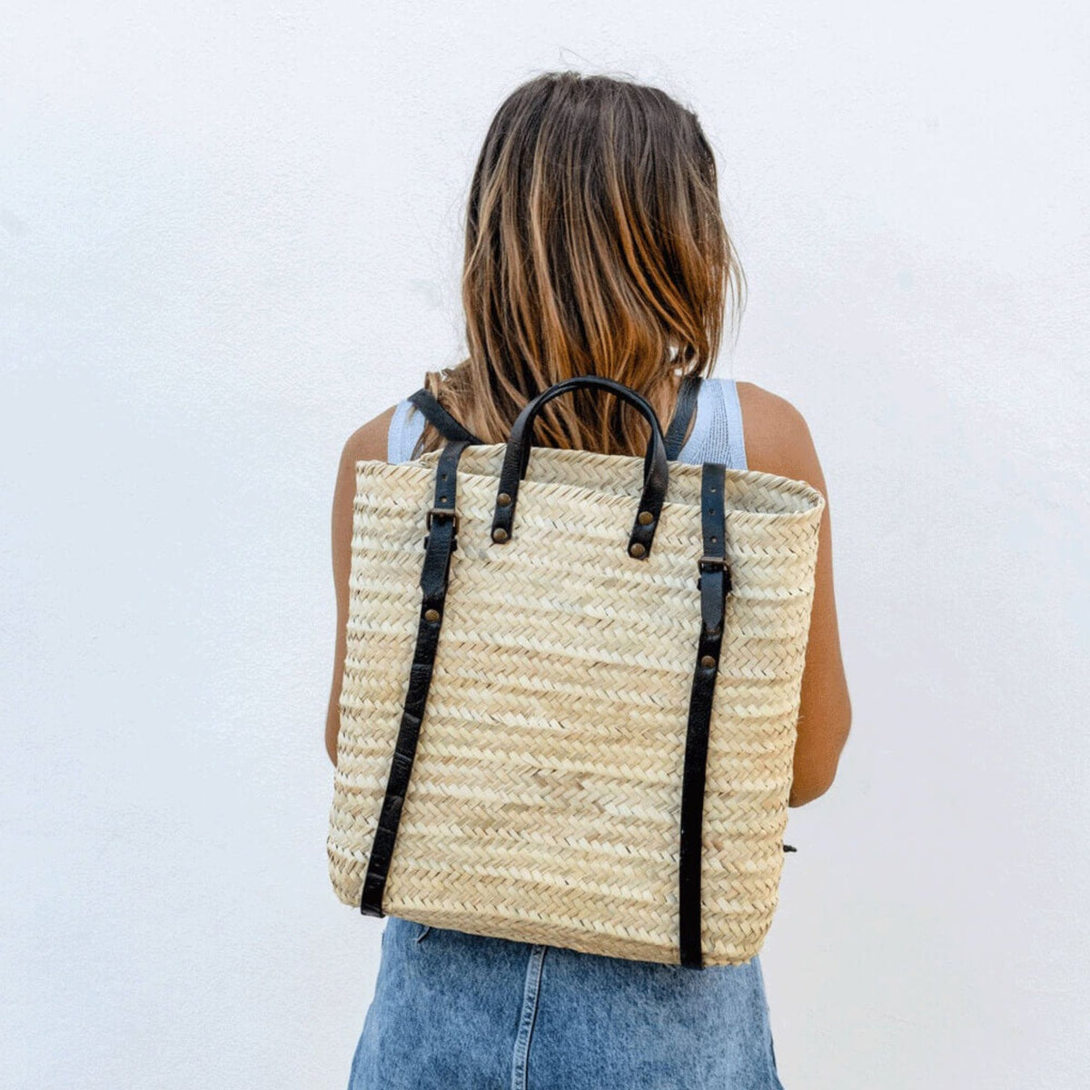 Woven Palm Leaves Beach Backpack