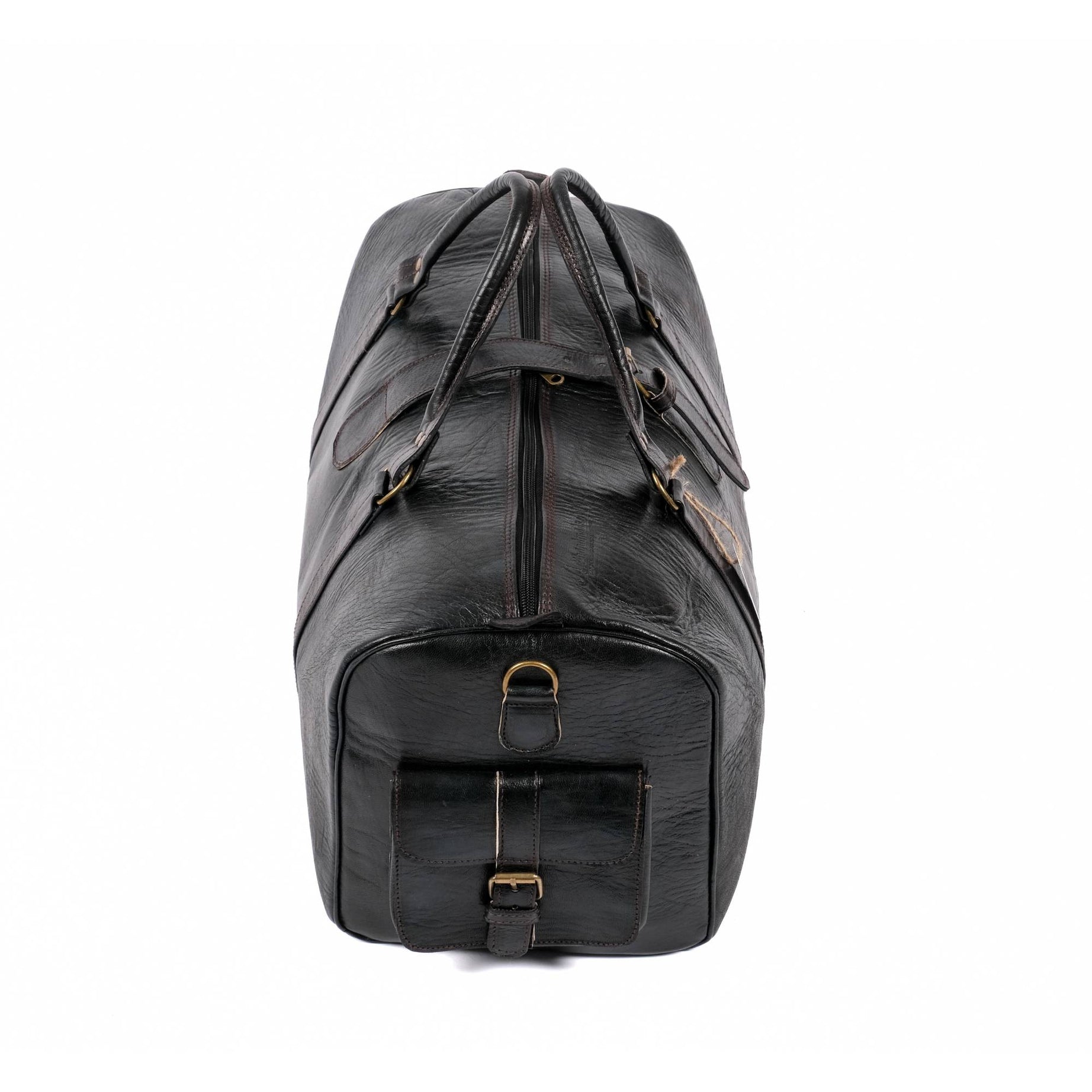 Leather Duffle Bag, Weekender Black Leather Travel Bag