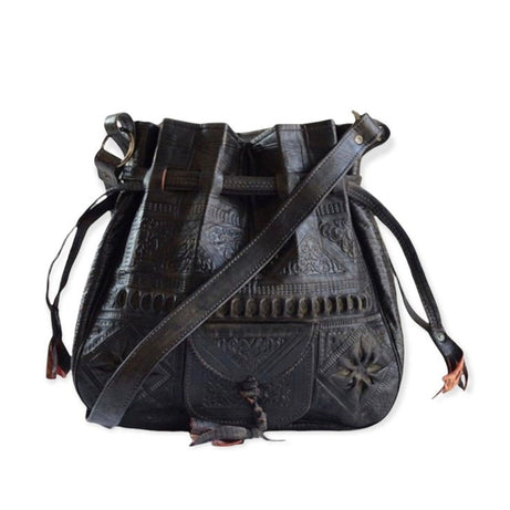 Genuine Leather Tote Bag, Vintage Hippie, Shoulder Bag, Boho Style