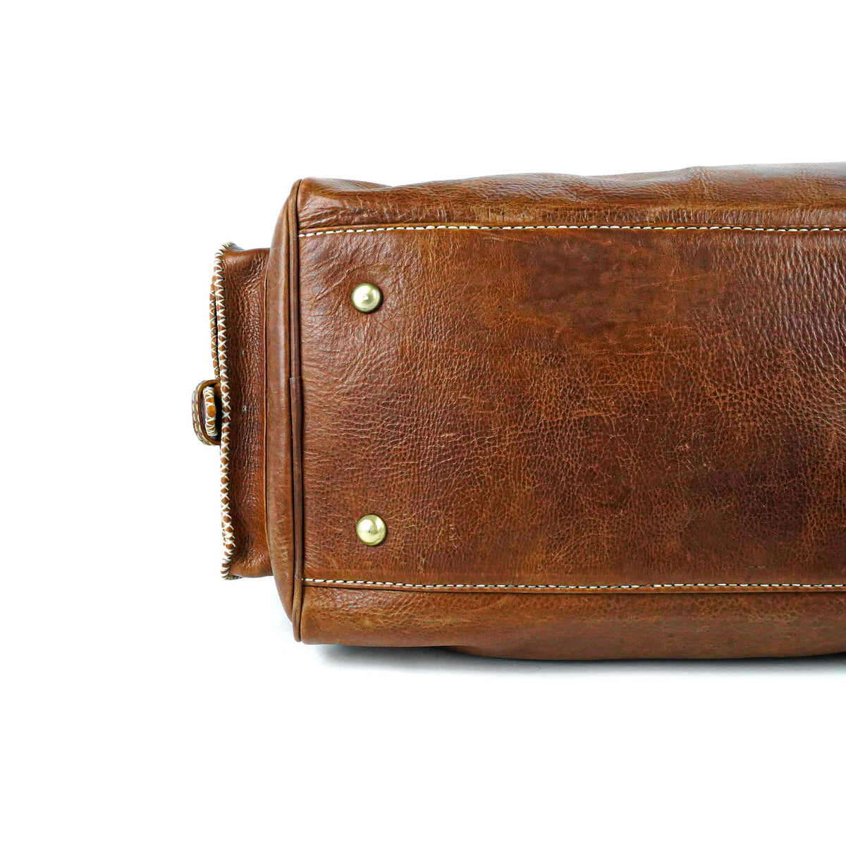 Hand Stitched Vintage Brown Travel Leather Bag