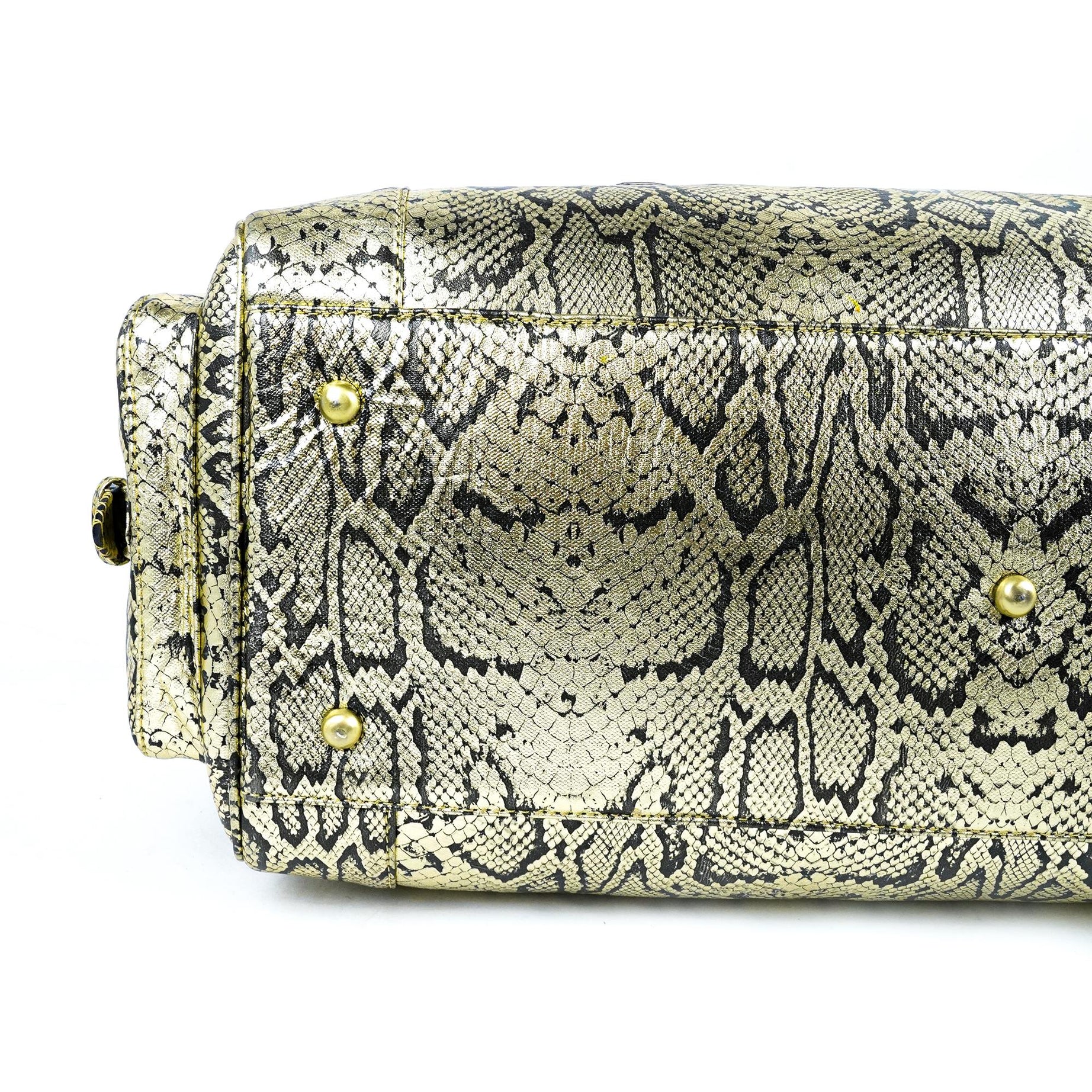 Hand Stitched Vintage Python Travel Leather Bag