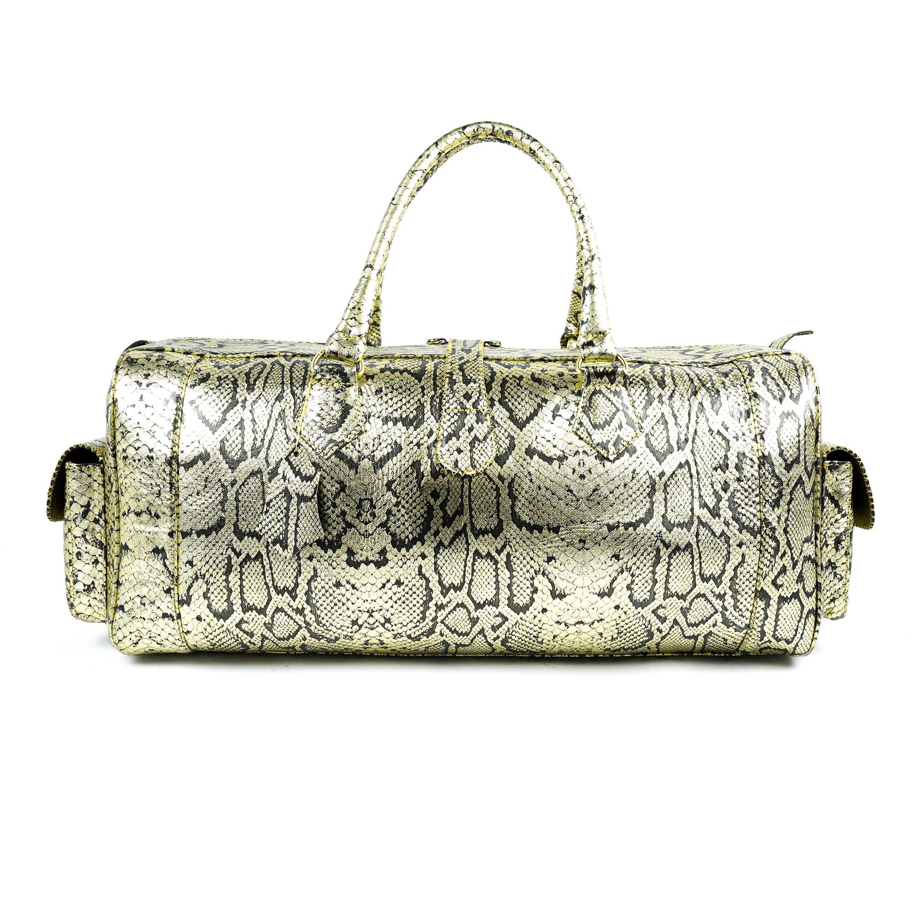 Hand Stitched Vintage Python Travel Leather Bag