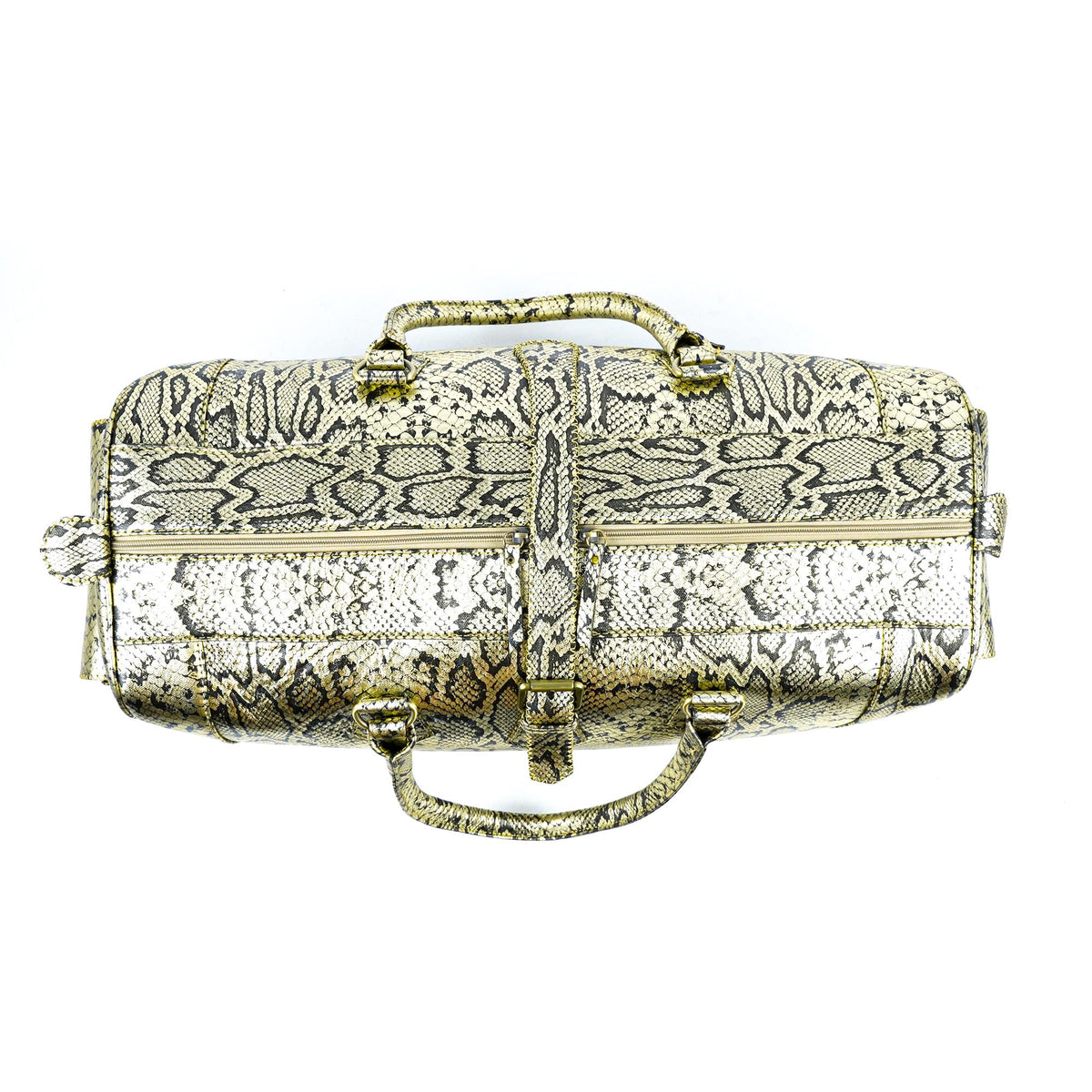 Hand Stitched Vintage Python Travel Leather Bag