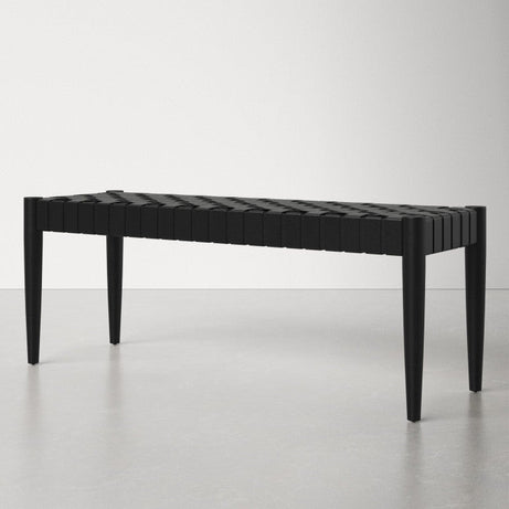 Olav Woven Leather Bench 