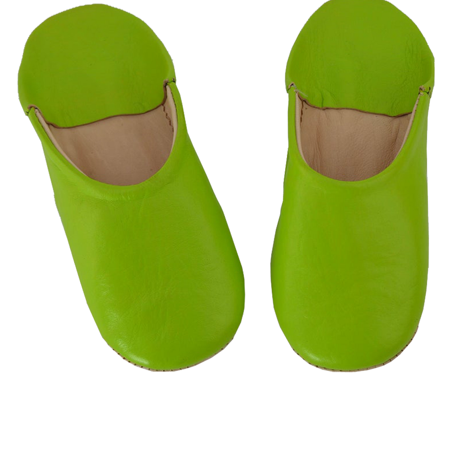 Moroccan Leather Slipper green  color - marrakechcraft