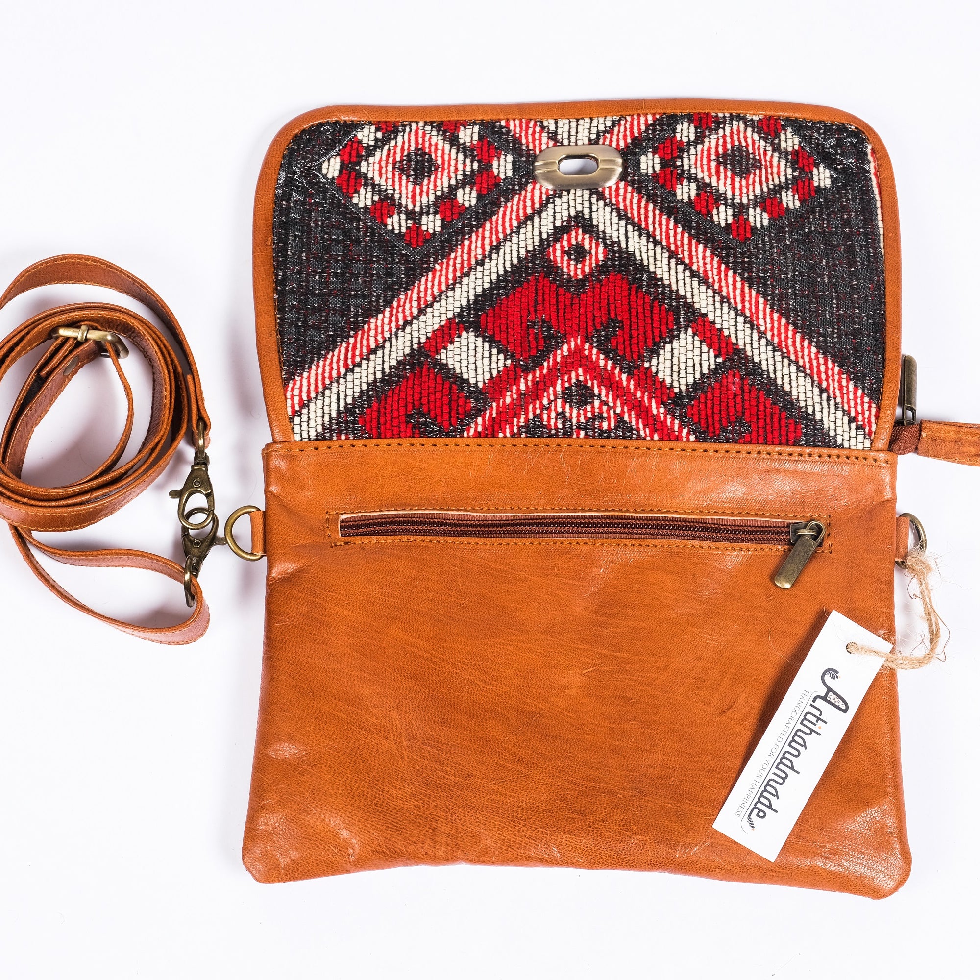 Premium Set of 3 Leather Kilim Travel Bags - Unique and Stylish
