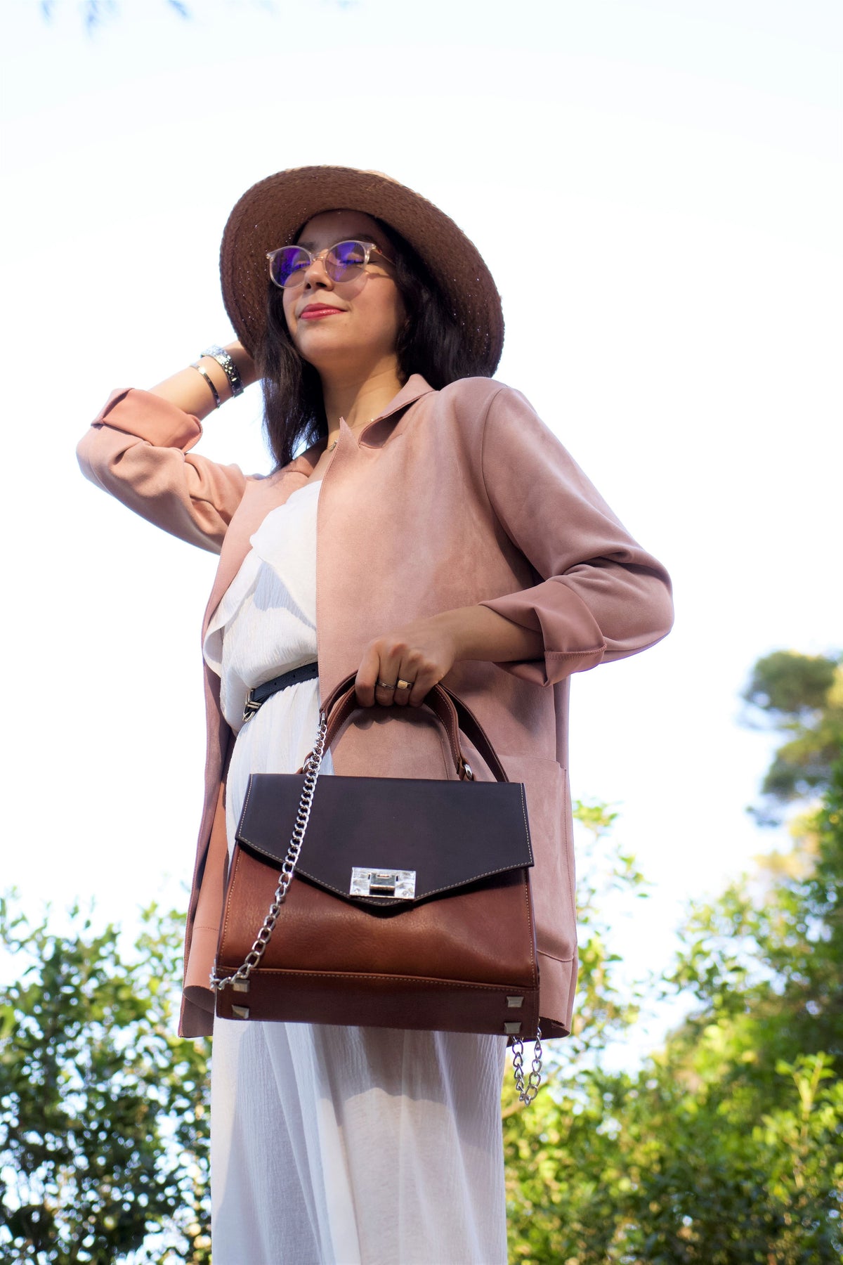 Leather Handbag for Women's, with 2 type Adjustable Strap