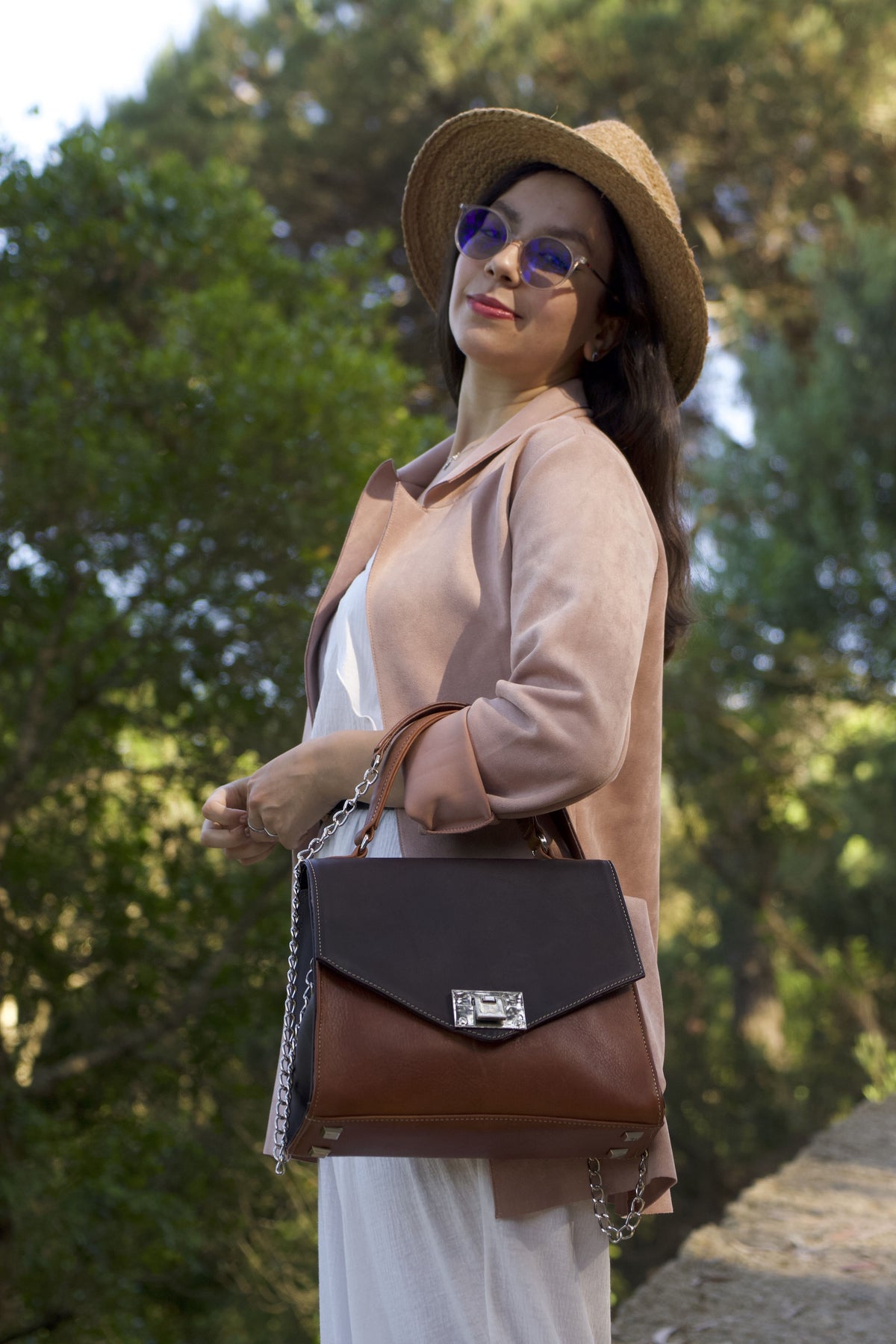 Leather Handbag for Women's, with 2 type Adjustable Strap