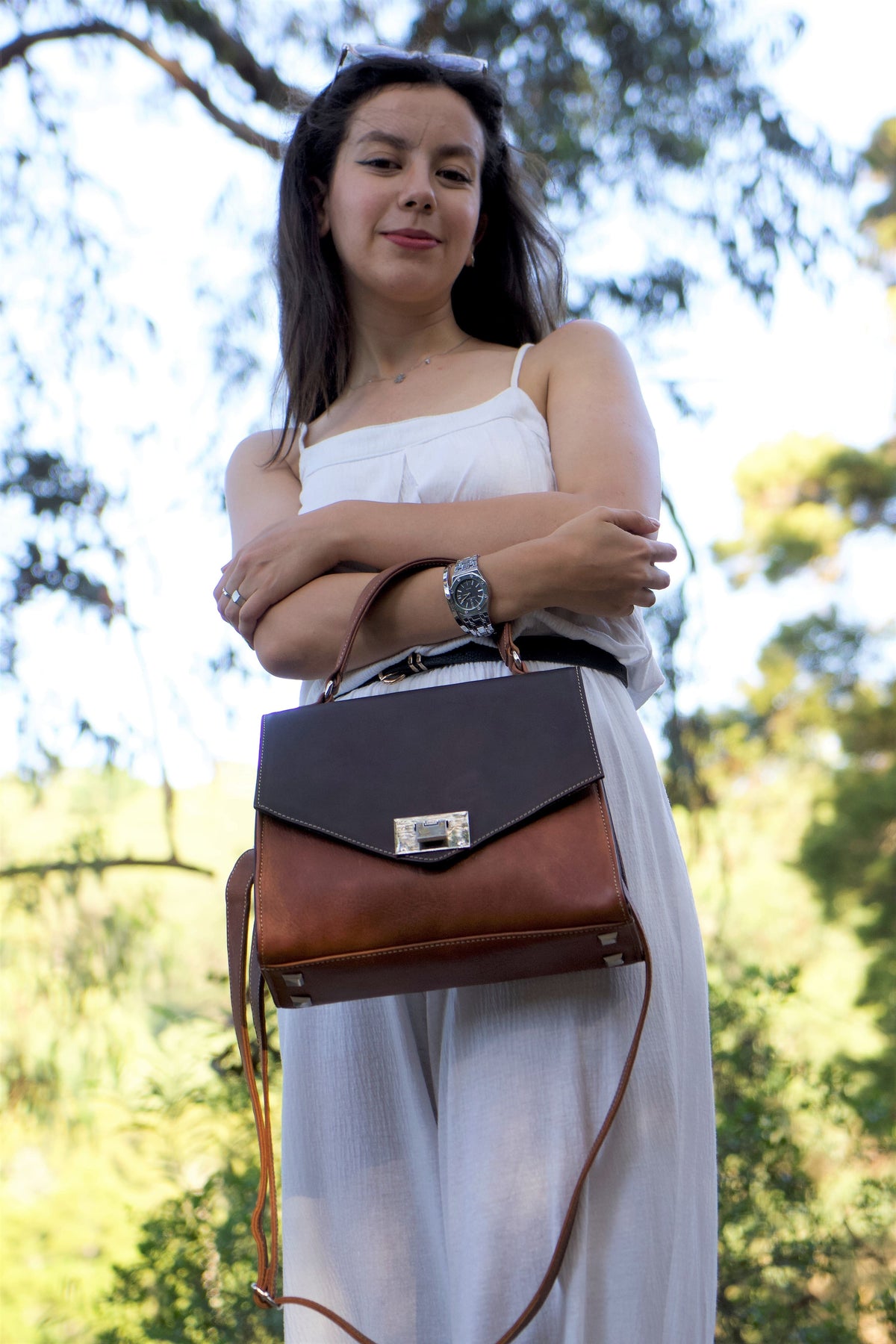 Leather Handbag for Women's, with 2 type Adjustable Strap