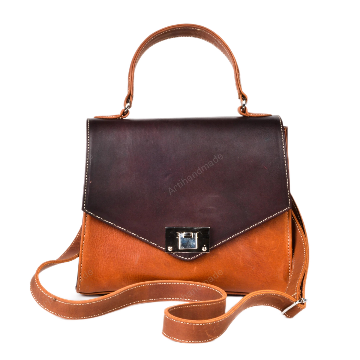 Leather Handbag for Women's, with 2 type Adjustable Strap