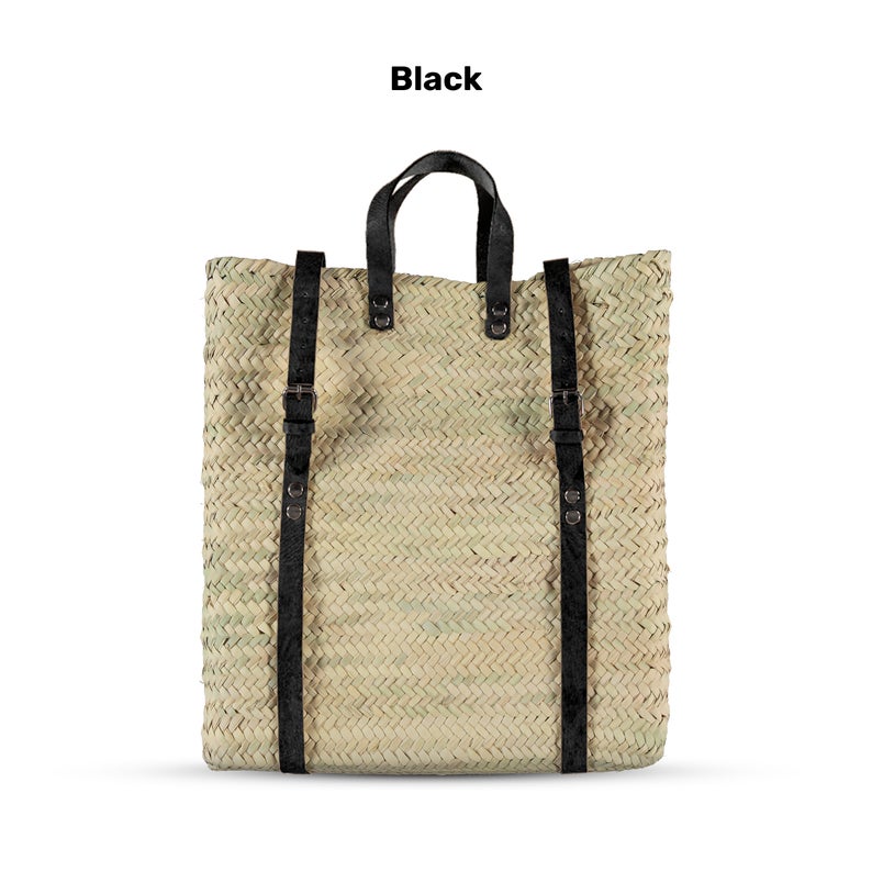 Moroccan Straw basket Backpack - artihandmade